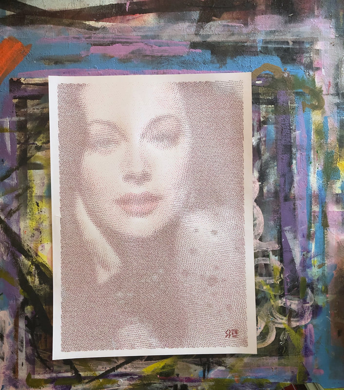 hedy-lamarr, homage, abstract-portrait, algorithm-art, street-art, pop-art, girl-power, women-of-science, optical-illusion, powerful-women, genius, old-hollywood, famous-actress, beauty, muse, cicero-spin